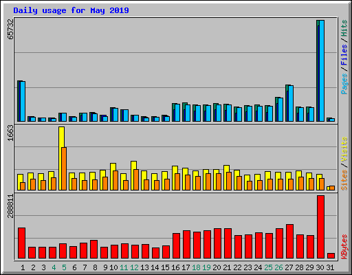 Daily usage for May 2019