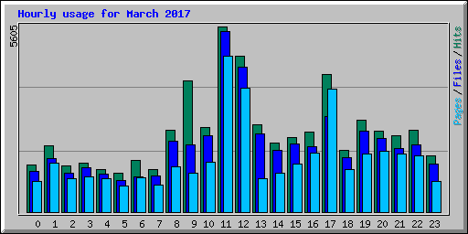 Hourly usage for March 2017