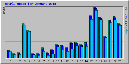 Hourly usage for January 2018