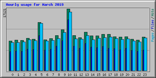 Hourly usage for March 2019