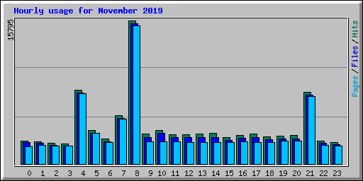 Hourly usage for November 2019
