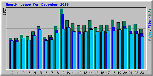 Hourly usage for December 2019